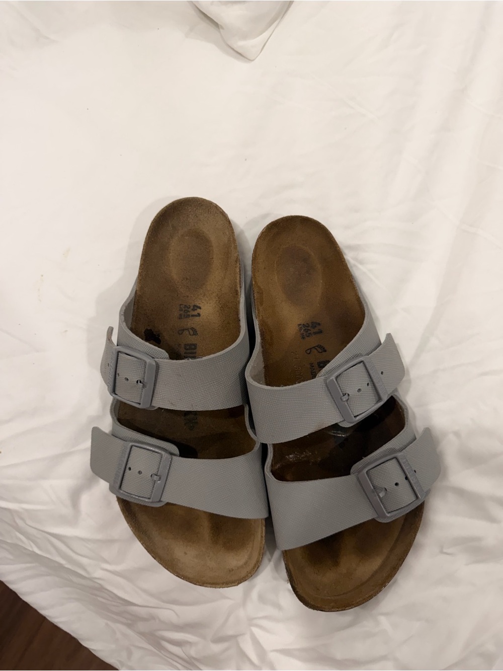 Birkenstock Kids Two-Strap Sandals in Light Gray